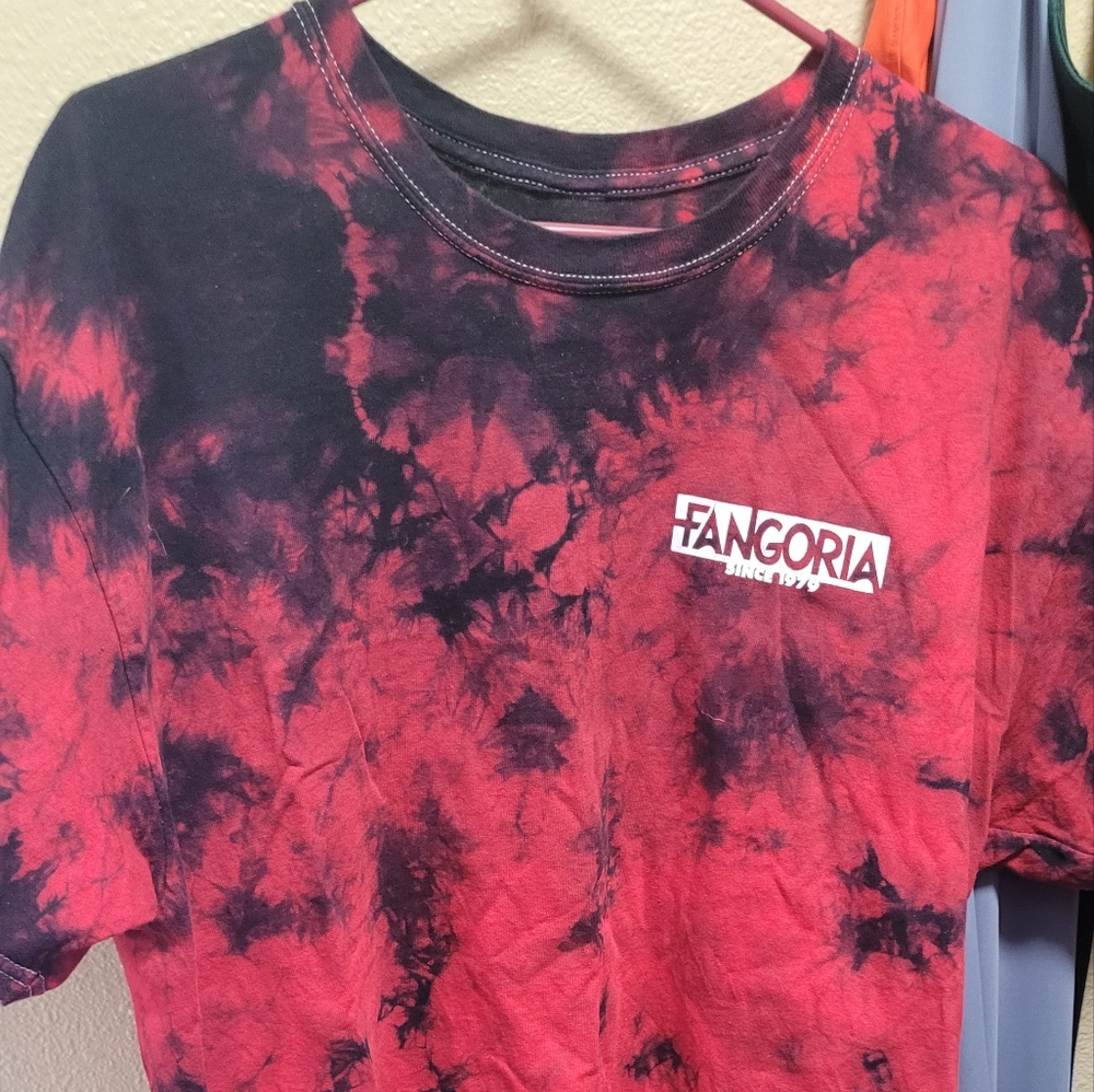 XL Fangoria red and black tie dye tee